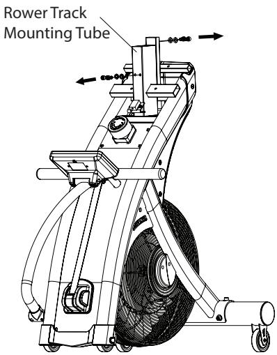 CARE FITNESS AIR-MAG magnétique - 3-1. Verwijder de bouteen voor de roeirails - 2