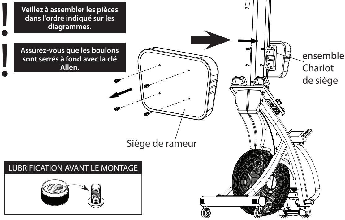 CARE FITNESS AIR-MAG magnétique - Fixation du siège du rameur - 1