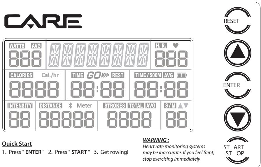 CARE FITNESS AIR-MAG magnétique - Toetsfuncties - 1