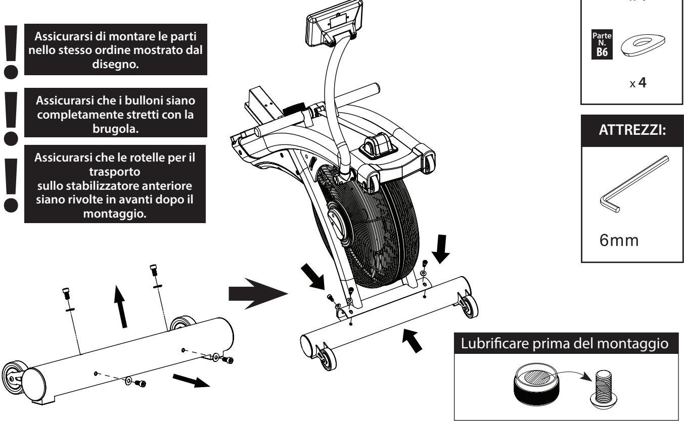 CARE FITNESS AIR-MAG magnétique - -2 Collegare lo stabilizzatore anteriore - 1