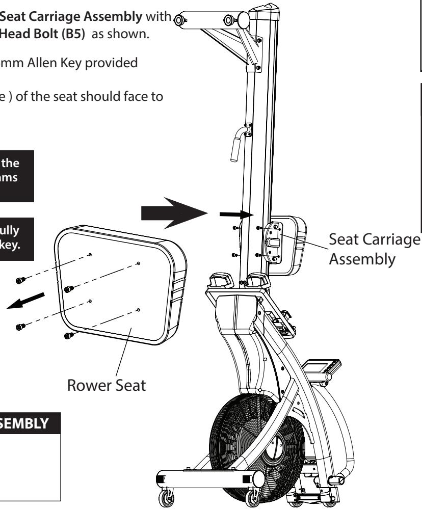 CARE FITNESS AIR-MAG magnétique - Attach the Rower Seat - 4