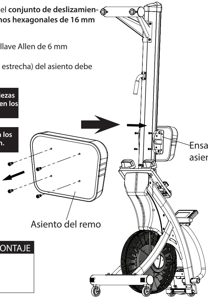 CARE FITNESS AIR-MAG magnétique - Montaje del asiento de laquina de remo - 3