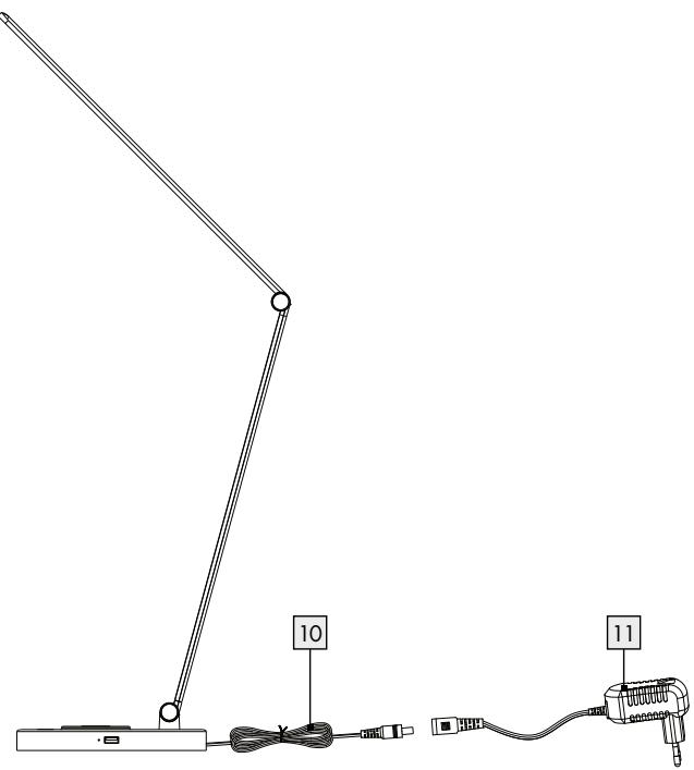 LIVARNO home Lampe de bureau LED avec surface de charge, 6,2 W - LED DESK LAMP - 3