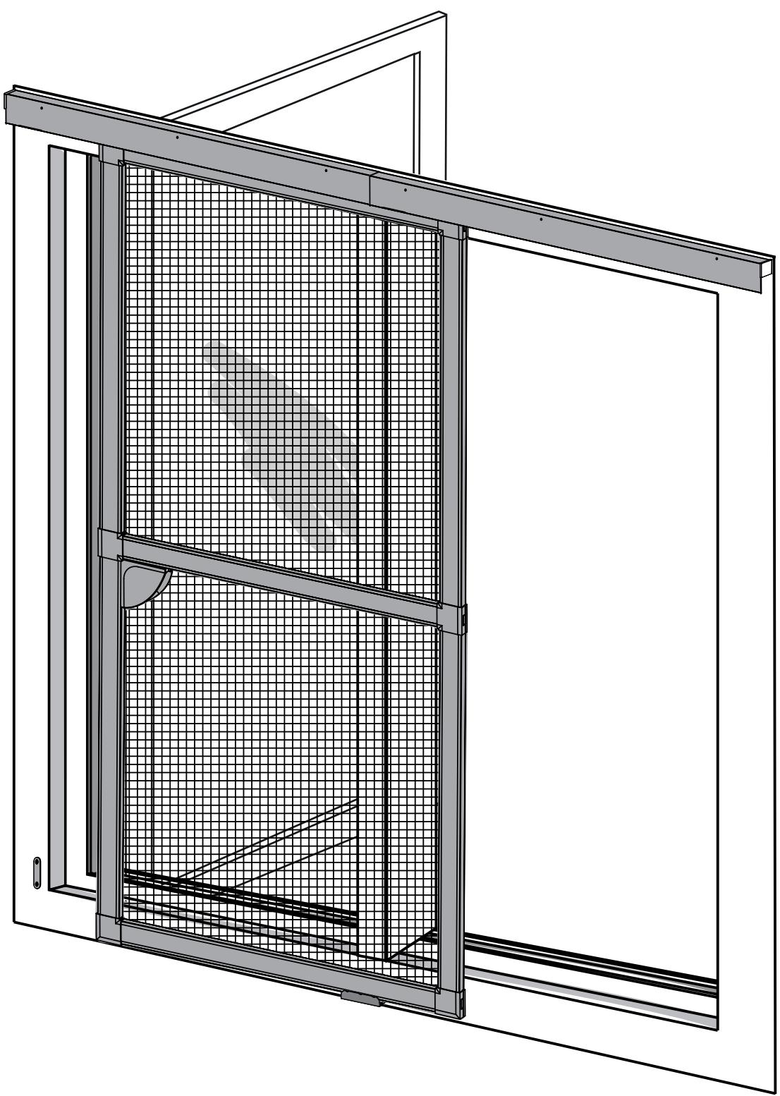 LIVARNO Porte-moustiquaire coulissante en aluminium, 120 x 240 cm - 81