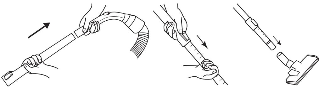 ELSAY JL-C3801ZY - 2) Montagem do tubo telescópico e dos acessórios - 1
