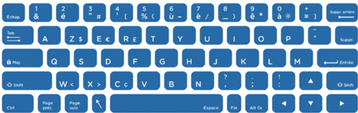 VTECH Genio, mon premier vrai ordi ! (rose) - Position des touches sur un clavier AZERTY - 1