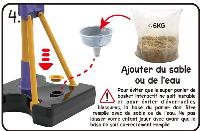 VTECH Super panier de basket interactif - Assembler le panier de basket sur une surface plate. - 4