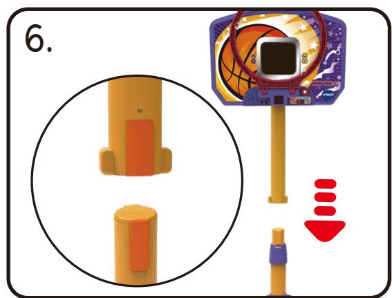 VTECH Super panier de basket interactif - Assembler le panier de basket sur une surface plate. - 6