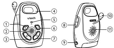 VTECH Babyphone bébé BM2110 - Ecoute-bébé audio - Fonctions de I'unité Bébé - 1