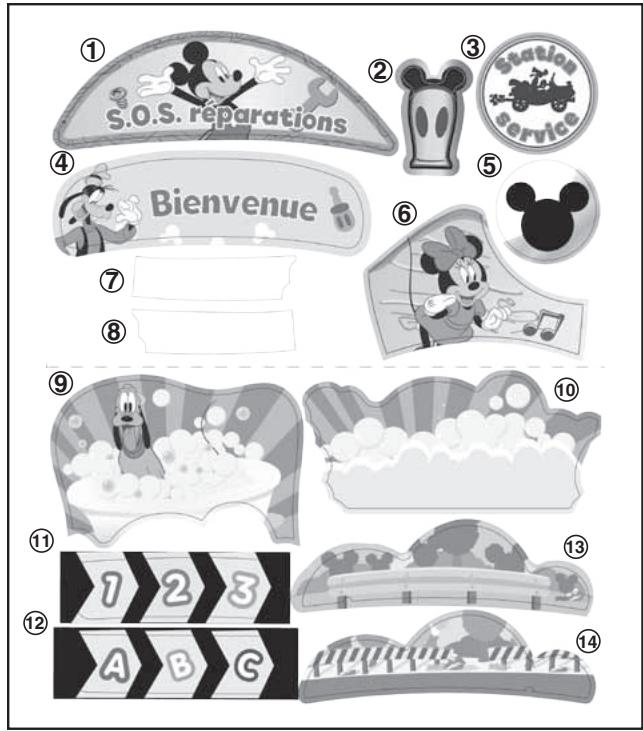 VTECH Magi-garage interactif de Mickey - Tut Tut Bolides - ASSEMBLAGE - AUTOCOLLANTS - 1