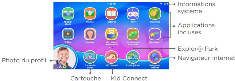 VTECH Tablette STORIO MAX XL 2.0 rose - Utilisation Utilisation du menu de la - 1