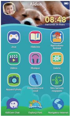VTECH Portable enfant KidiCom MAX bleu - Menu du KidiCom MAX® 3.0 - 1