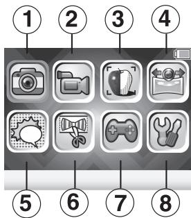 VTECH KidiZoom Print Cam rose - Menu d'accueil - 1