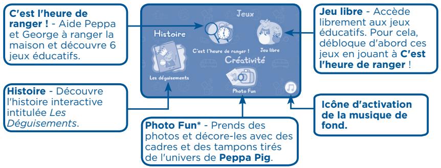 VTECH Peppa Pig - cartouche de jeu Storio - MENU DE LA CARTOUCHE - 1