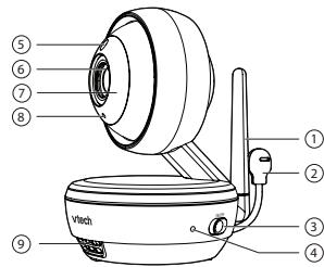 VTECH Babyphone caméra haute définition - Ecoute-bébé vidéo avec écran - Fonctions de l'unité Bébé - 1