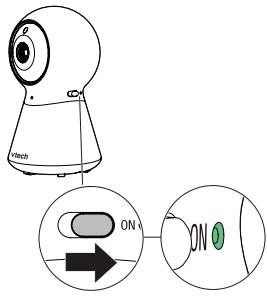 VTECH Babyphone Vidéo Color Night Light - BM5254 - (écran 5 - veilleuse) - Déplacer le curseur Marche/Arrêt pour allumer ou étéindre l'unité B illustré ci-dessous. - 1