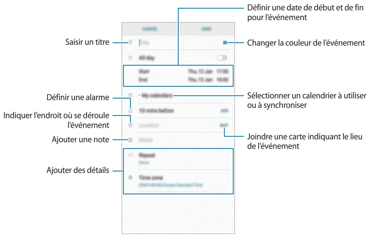 SAMSUNG GALAXY S8 SM-G955F - Créer des événements - 1