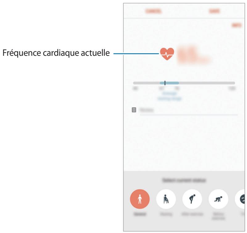 SAMSUNG GALAXY S8 SM-G955F - Respectez les consignes suivantes avant de mesurer votre fréquence cardiaque : - 2