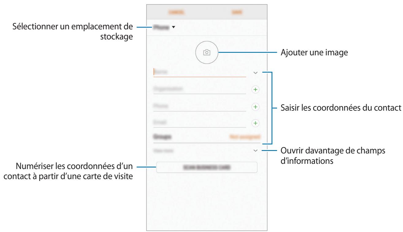 SAMSUNG GALAXY S8 SM-G955F - Créer un nouveau contact - 1