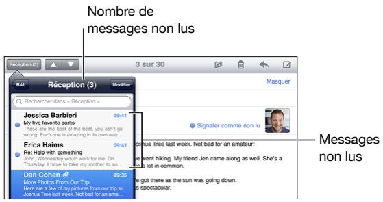 APPLE IPAD PRO - Relève de la boîte aux lettres et lecture du courrier électronique - 2