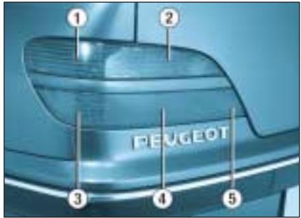 PEUGEOT 406 - Troisième feu stop berline (5 lampes w 5 w) - 1