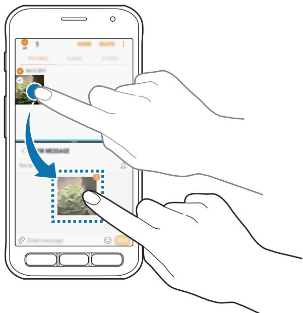 SAMSUNG GALAXY XCOVER 4 - Partager du texte ou des images entre les fenêtres - 1