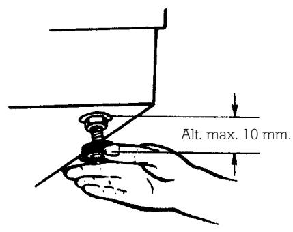 BRANDT WFF0612K - Ajuste da alta do aparelho: - 2