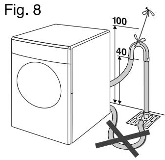 BRANDT WFH1687K - Connect the drain hose (Fig. 7) - 2