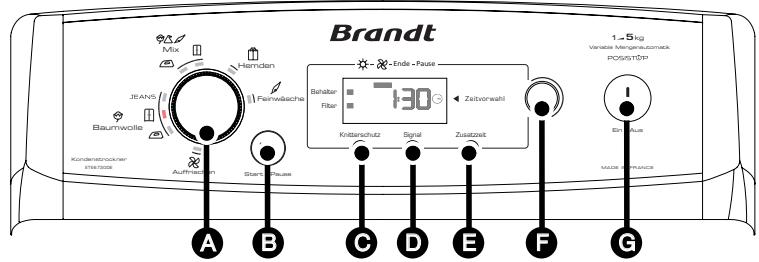 BRANDT ETE6730DE - - PRÄSENTATION DER BEDIENUNGSLEISTE - 1