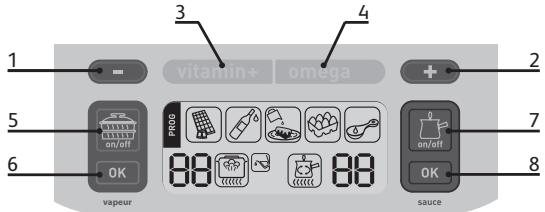 SEB VITACUISINE SAUCE VP802800 - Bedienelemente auf dem Gerätedisplay - 1