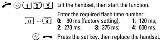 SIEMENS EUROSET 2020 - Setting the flash time for the recall key - 1