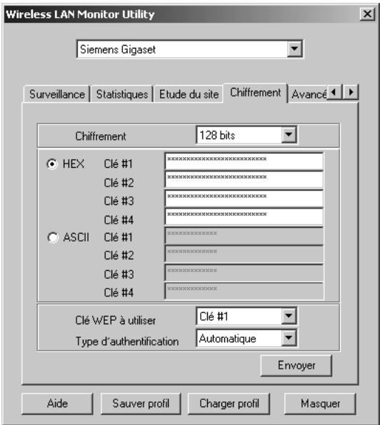 SIEMENS GIGASET PC CARD 11 - Sélectionner le Type d'authentication. - 1