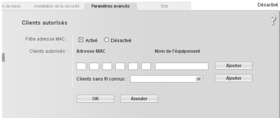 SIEMENS GIGASET SE361 WLAN - Clients autorisés - 1