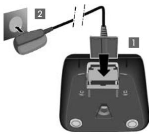 SIEMENS GIGASET AP185 - Raccordement du chargeur (s'il est fourni) - 1