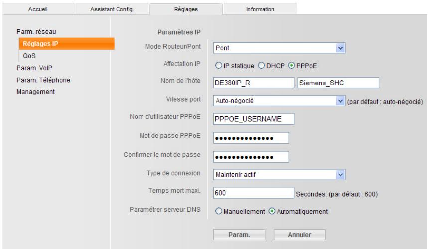 SIEMENS GIGASET DE380 IP R - Autre adresse DNS (facultatif) - 1