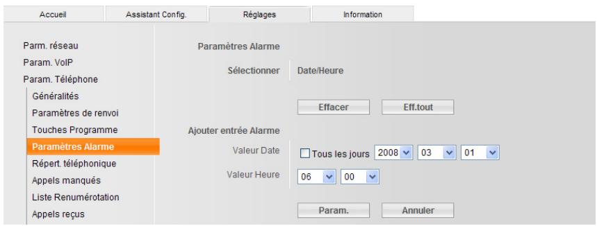 SIEMENS GIGASET DE380 IP R - Paramètres Alarme - 1