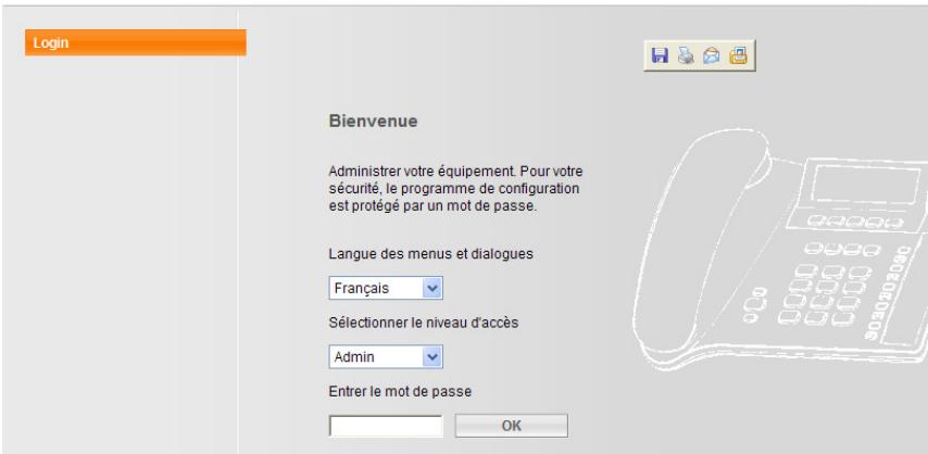 SIEMENS GIGASET DE380 IP R - Inscription et définition de la langue du configurateur Web - 1