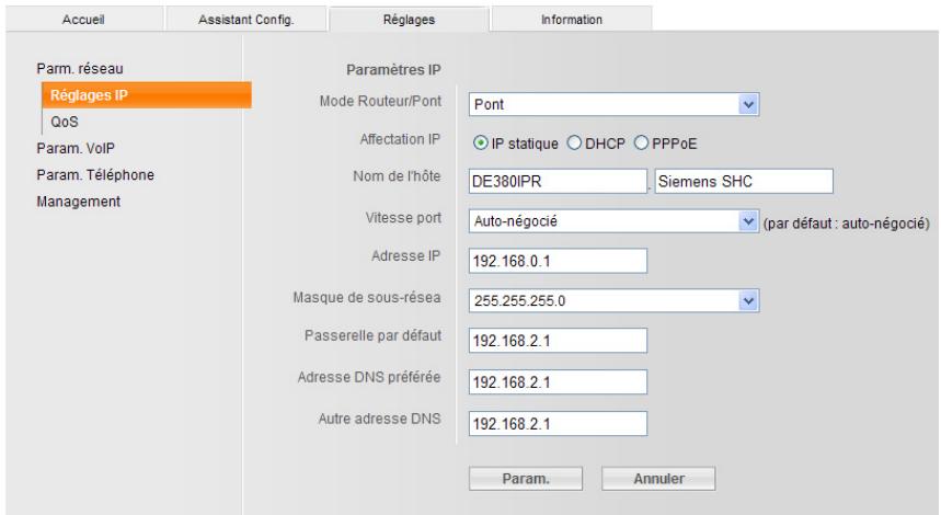 SIEMENS GIGASET DE380 IP R - Attribution IP - 1