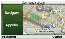GARMIN NUVI 3490 LMT - Démarrage d'un itinéraire à l'aide d'une commande vocale - 3