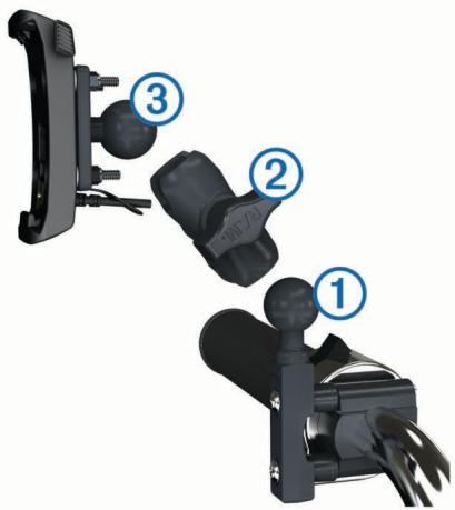GARMIN ZUMO 340LM - Fixation de la base au support pour guidon - 1