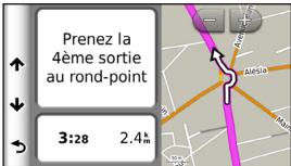 GARMIN NÜVI 3490LT - Affichage de la page du prochain changement de direction - 1