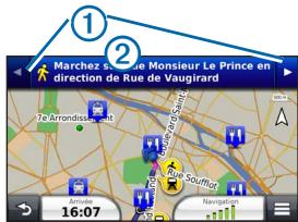 GARMIN NÜVI 3490LT - Utilisation de la carte de navigation piéton - 1