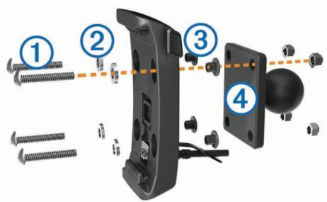 GARMIN ZUMO 345 - Fixation de la base au support de montage pour moto - 1
