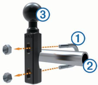 GARMIN ZUMO 345 - Installation de l'arceau et du support pour guidon - 1