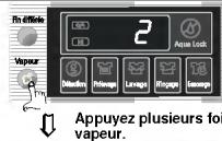 Fin difficile Vapeur 2 Aque Lock Detection Prévage Larvage Ringsage Esaurea Appuyez plusieurs foi vapeur.