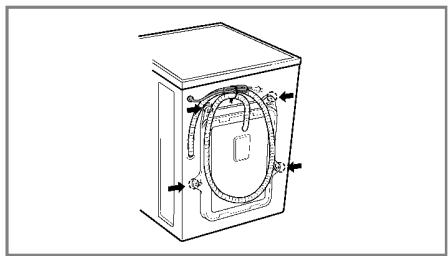 LG F74680WH - Dépose des vis de bridage - 1
