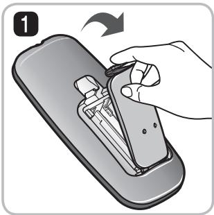 LG VR7428SP - Mise en place des piles dans la télécommande - 1