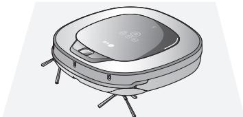 LG VR8600RR HOM-BOT SQUARE - Par un message vocal "les roues ne touchent pas le sol. placez l'aspirateur robot sur un sol plat. - 2