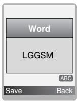 LG L3100 - - Writing words by using T9. - 5