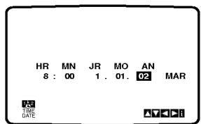 HR MN JR MO AN 8 : 00 1 . 01. 02 MAR TIME DATE